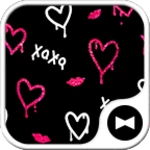 melty glitter hearts android application logo